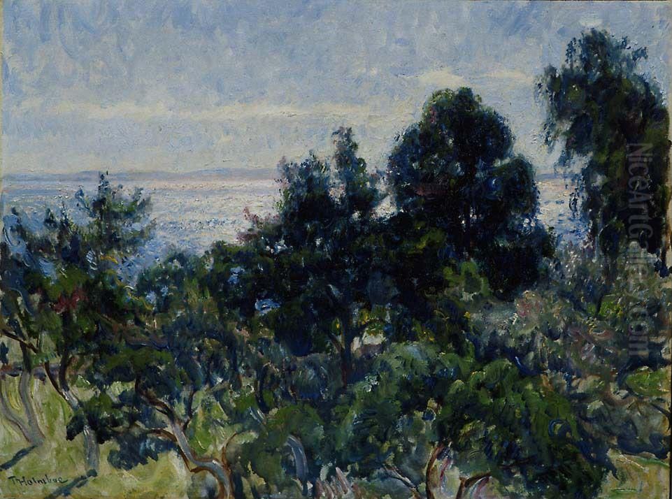 Landscape from Asgardstrand Oil Painting by Thorolf Holmboe