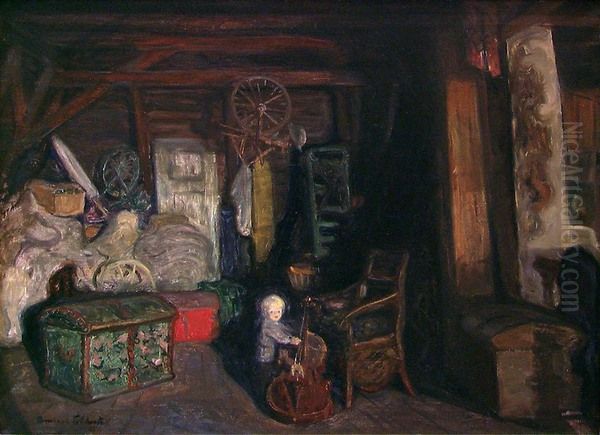 The dark Attic Oil Painting by Bernhard Folkestad