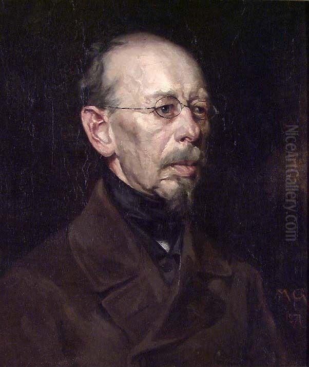Portrait of an elderly Man Oil Painting by Marcus Gronvold