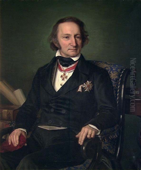 Professor Christopher Hansteen Oil Painting by Aasta Hansteen