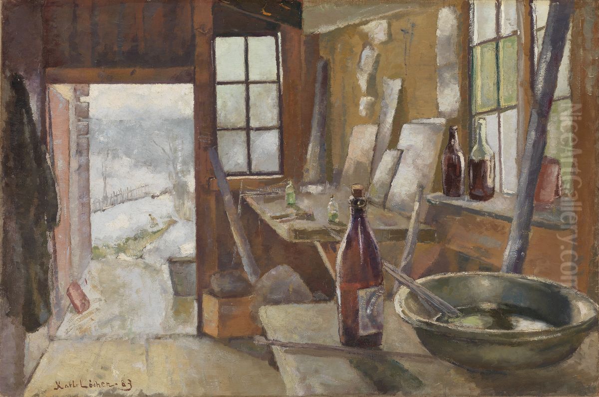 Malerskolens atelier, Modum Oil Painting by Kalle Lochen