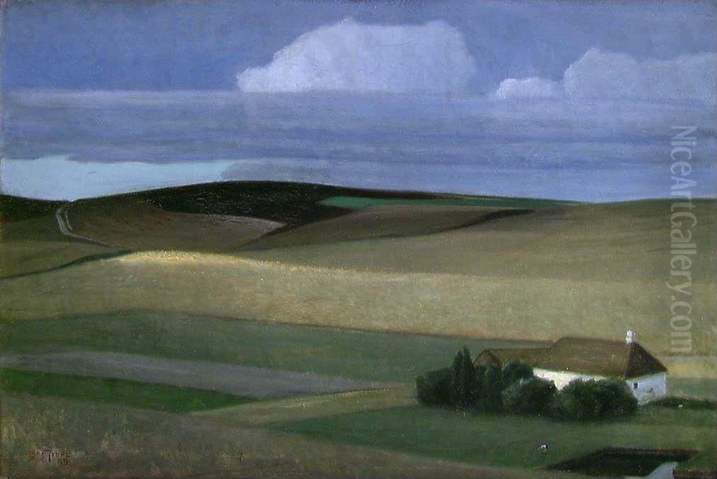 Jydsk landskap Oil Painting by Lars Jorde