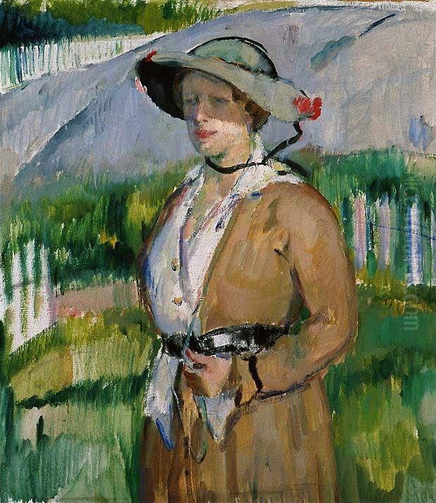 Portrait of Birgit Heiberg, b. Blehr Oil Painting by Henrik Lund