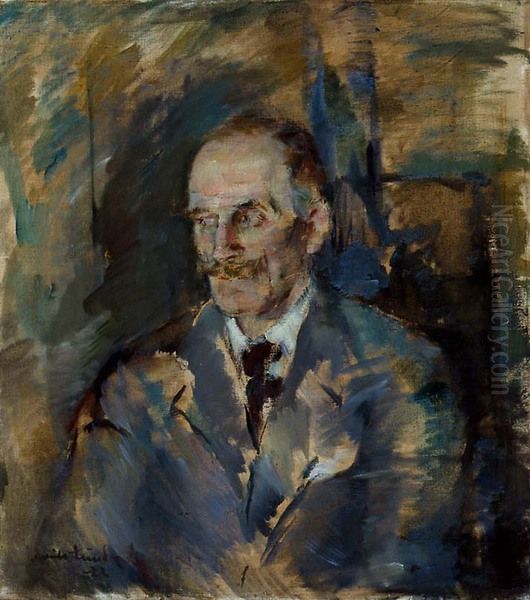 Portrait of the Author Knut Hamsun Oil Painting by Henrik Lund
