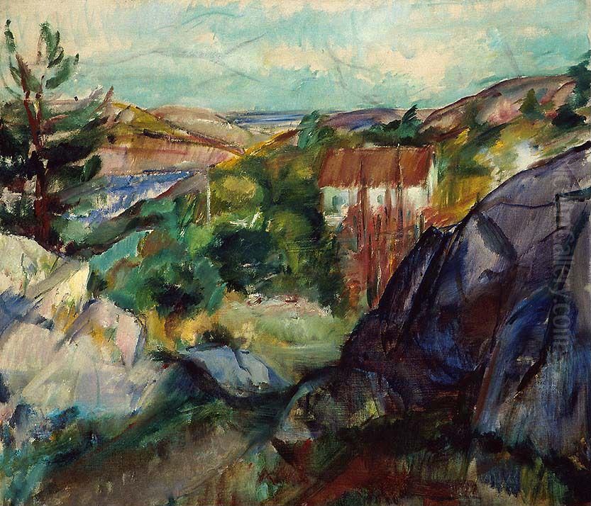 October on the Island Skatoy Oil Painting by Henrik Lund