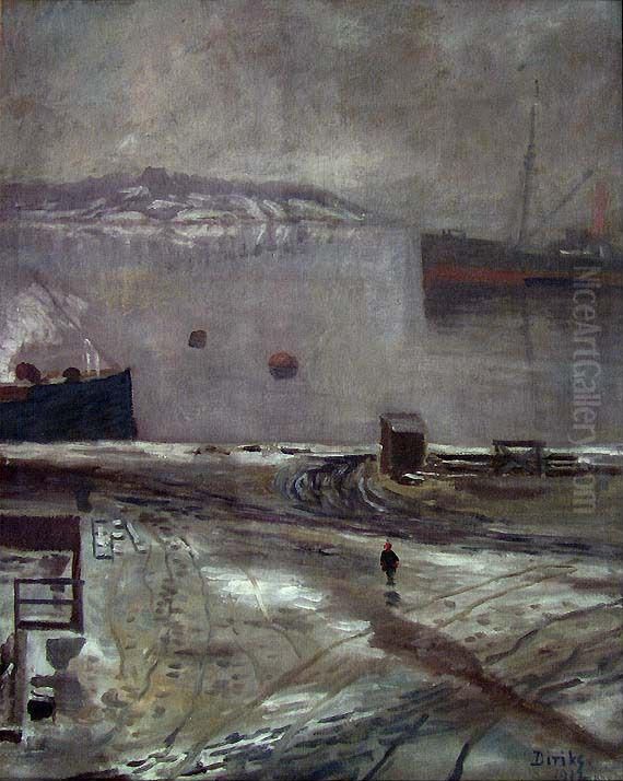 From Pipervika in Oslo Oil Painting by Karl Edvard Diriks