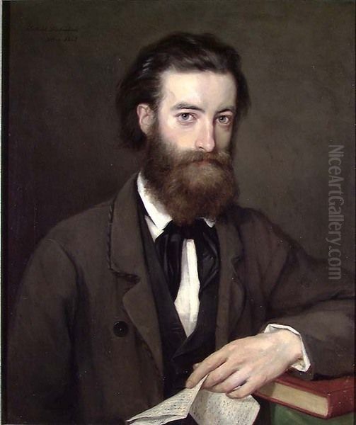 Portrait of Professor Lorentz Dietrichson Oil Painting by Johanne Mathilde Dietrichson