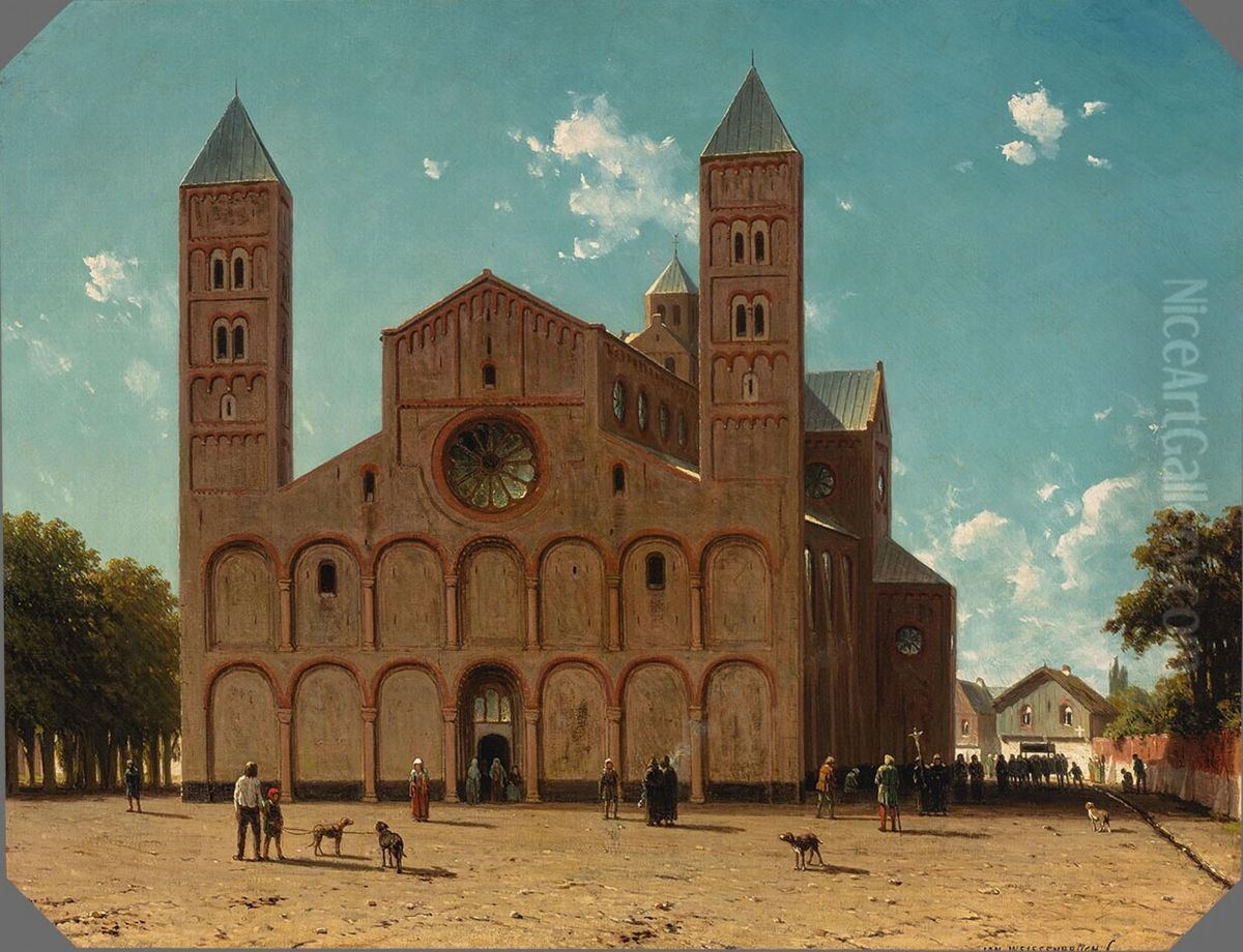 Saint Mary's Church in Utrecht Oil Painting by Jan Weissenbruch