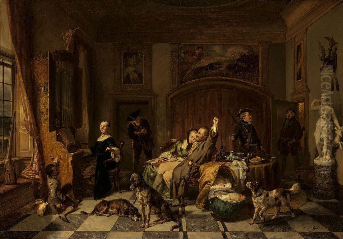 De gehuwde nimrod Oil Painting by David Bles