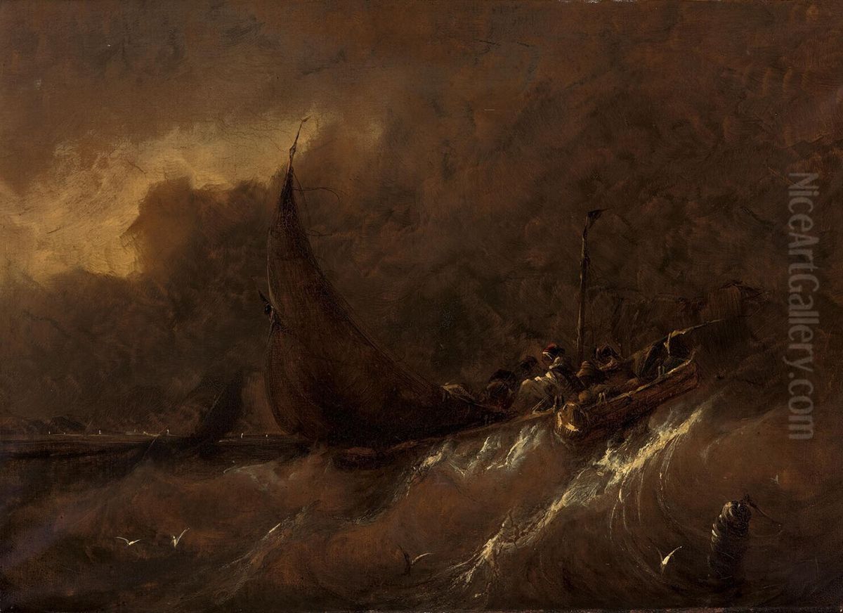 Storm at Sea Oil Painting by Albert Van Beest