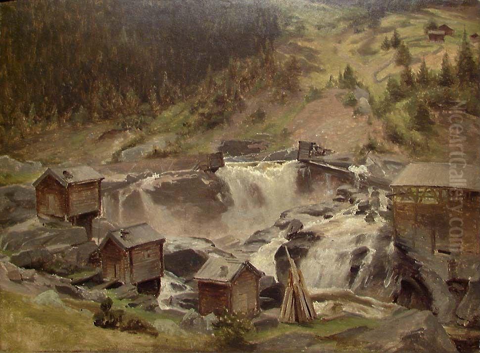 View from Nes in Hallingdal Oil Painting by Johan Fredrik Eckersberg