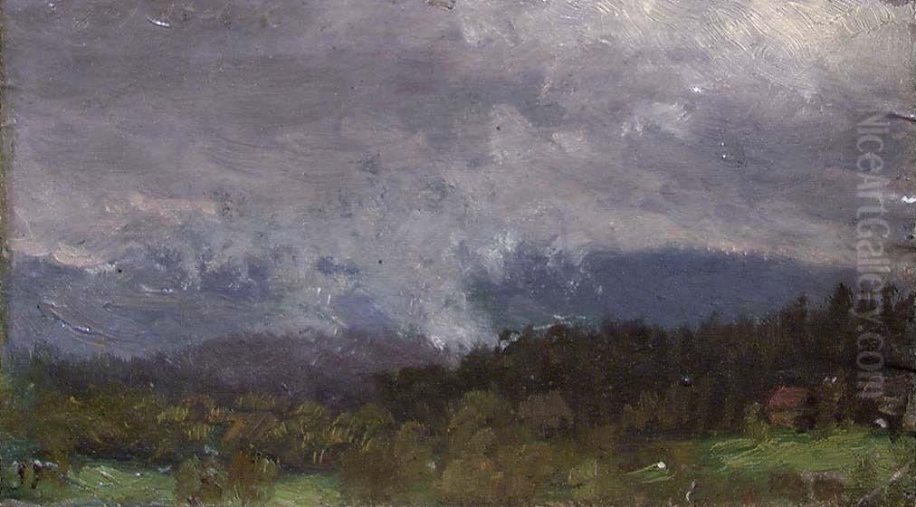Landscape from Stabekk near Oslo Oil Painting by Johann Siegwald Dahl