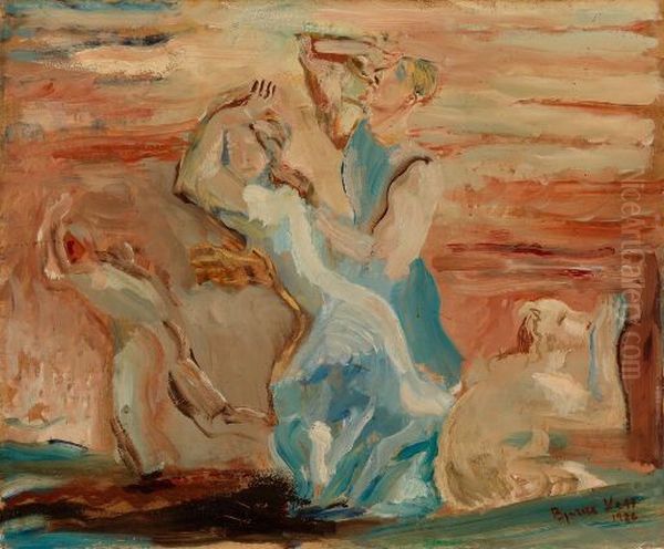 Flukten Oil Painting by Bjarne Ness