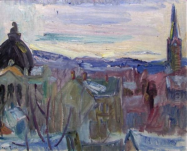 View of Lillehammer Oil Painting by Thorvald Erichsen