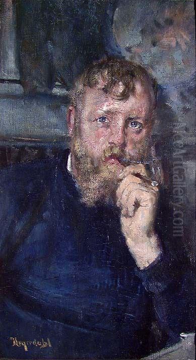 Portrait of the Painter Frits Thaulow Oil Painting by Hans Heyerdahl