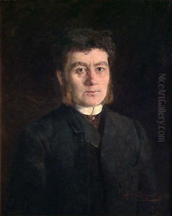 Portrait of the Editor Ola Thommessen Oil Painting by Hans Heyerdahl
