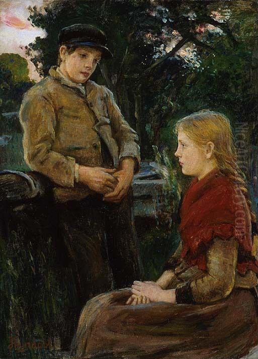 The Orphans Oil Painting by Hans Heyerdahl