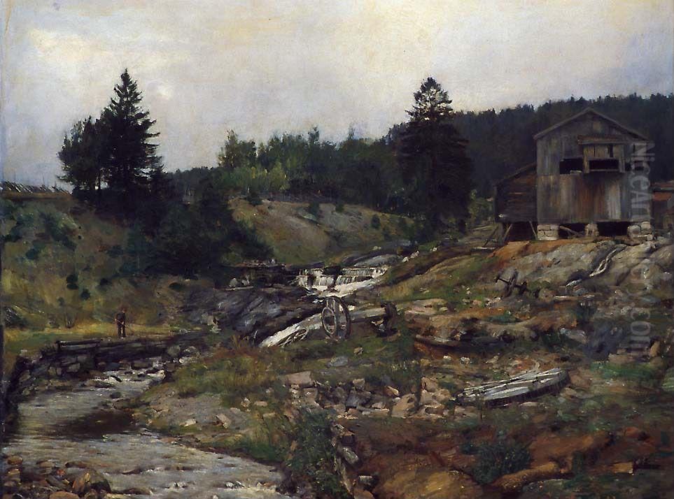 The old Mill Oil Painting by Hans Heyerdahl