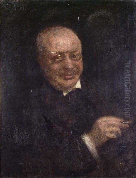 Portrait of the Author Gunnar Heiberg Oil Painting by Hans Heyerdahl
