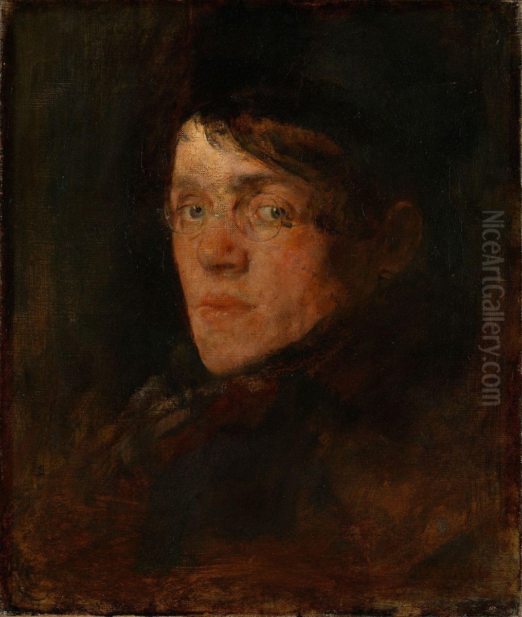 Portrait of the Painter Eilif Peterssen Oil Painting by Hans Heyerdahl