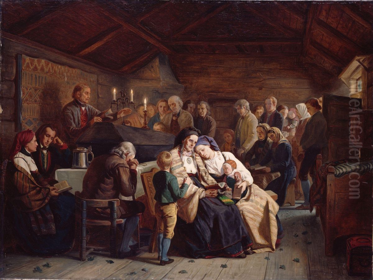 Gravol Oil Painting by Adolph Tidemand