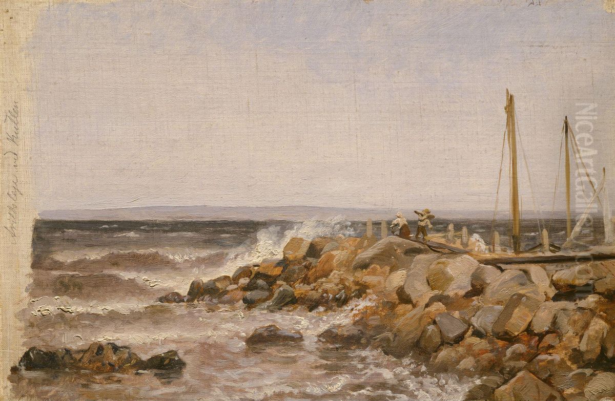 Fra Arildsleje ved Kullen Oil Painting by Adolph Tidemand