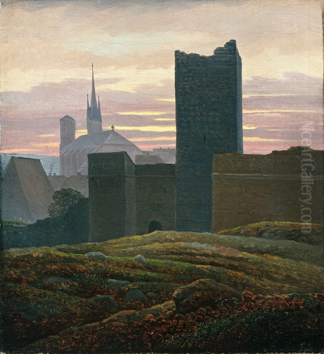 The Imperial Castle, Eger Oil Painting by Carl Gustav Carus