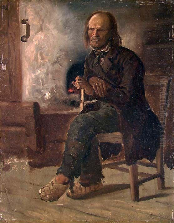 Mann fra Finnskogen i Varmland Oil Painting by Adolph Tidemand
