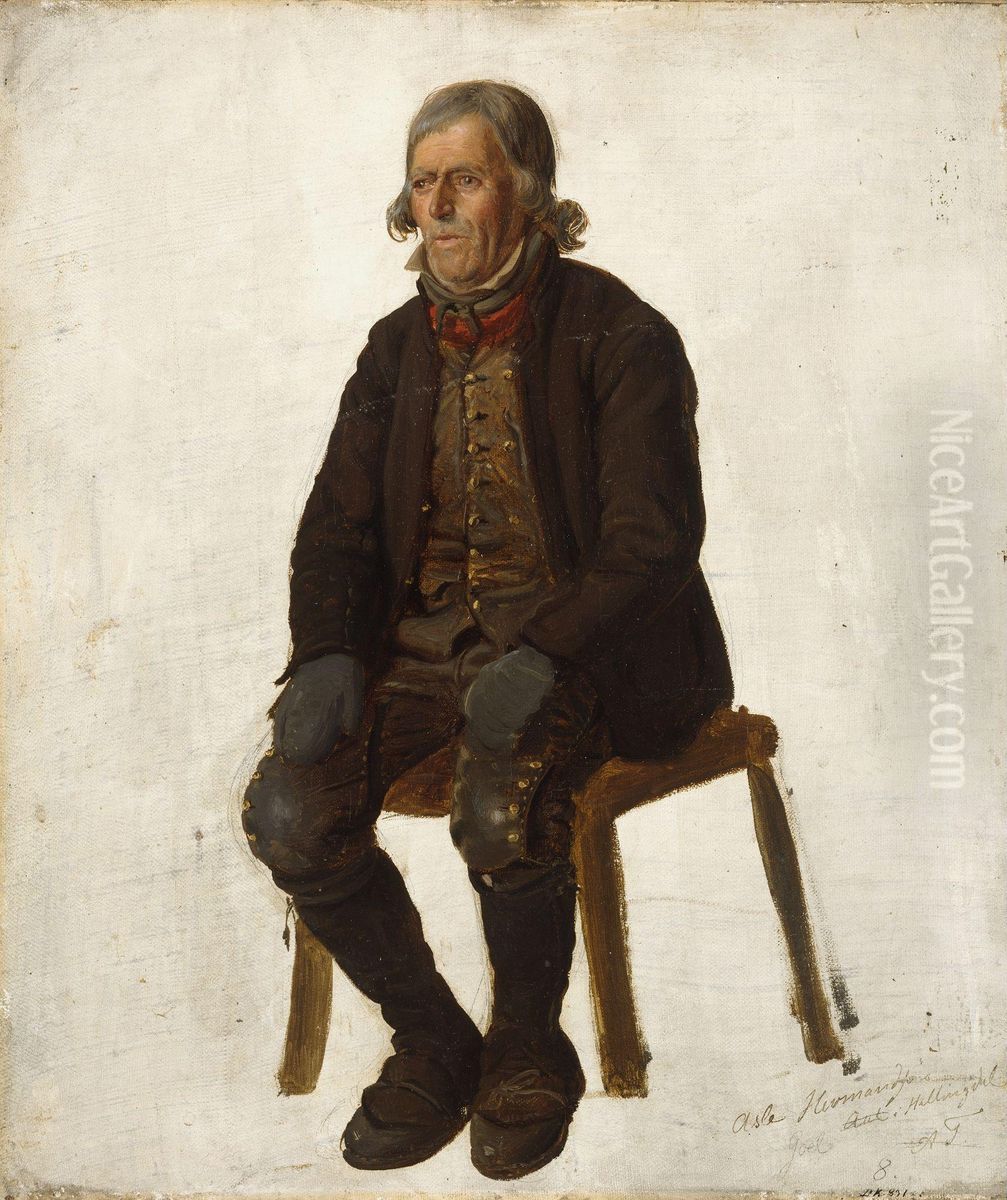 Asle Hermandson fra Hallingdal Oil Painting by Adolph Tidemand