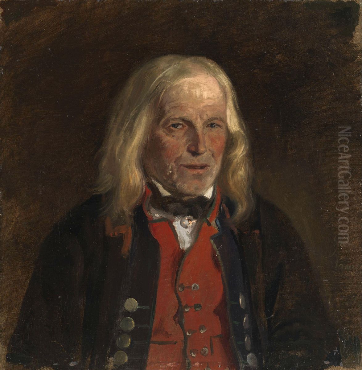Bonden Jan Sanve [?]. Studie Oil Painting by Adolph Tidemand