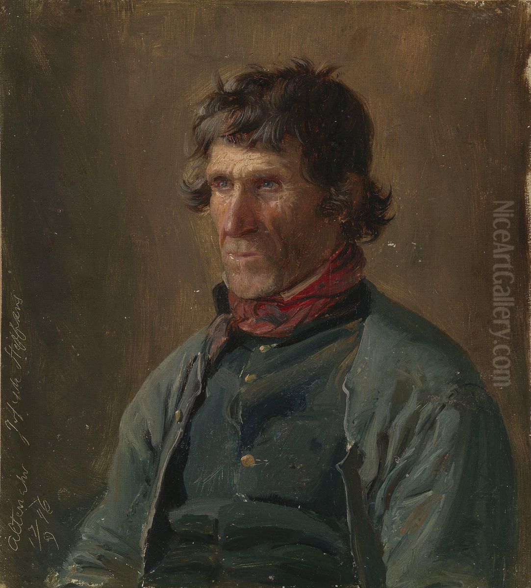 Joseph Steffens fra Altenahr. Figurstudie Oil Painting by Adolph Tidemand