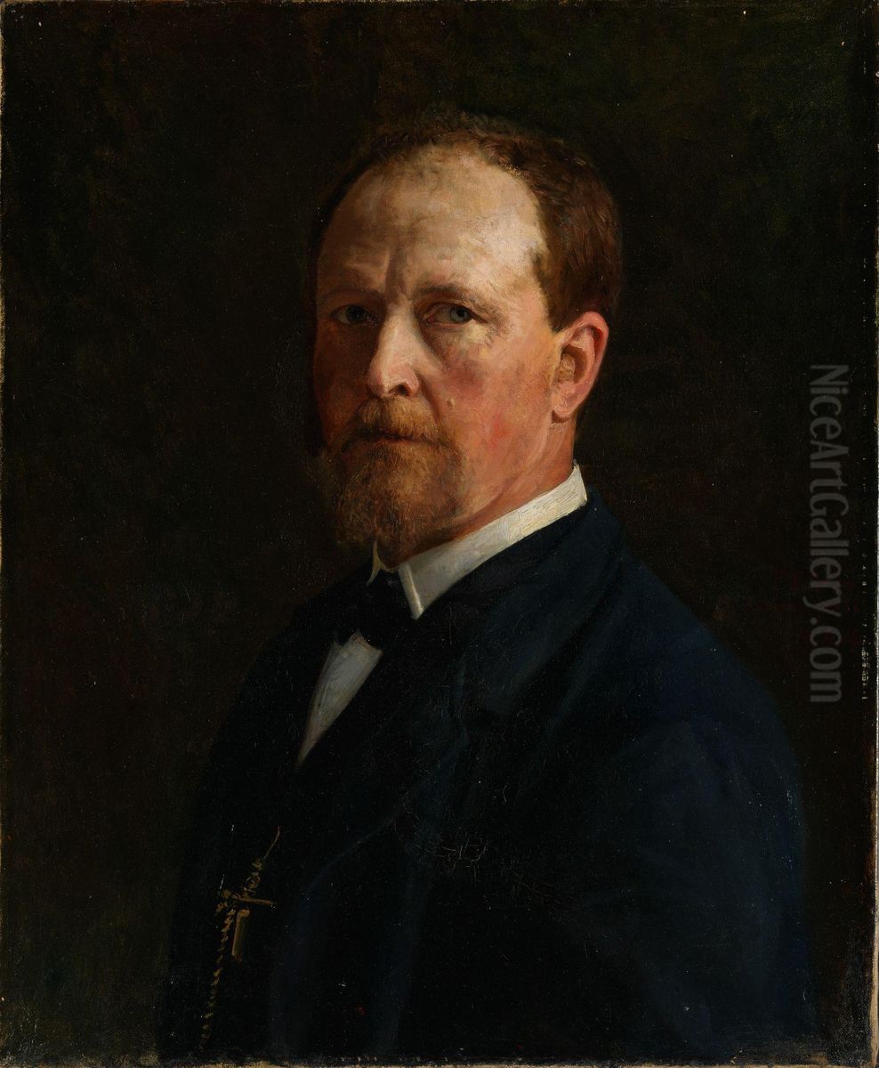 Self-Portrait Oil Painting by Peter Nicolai Arbo