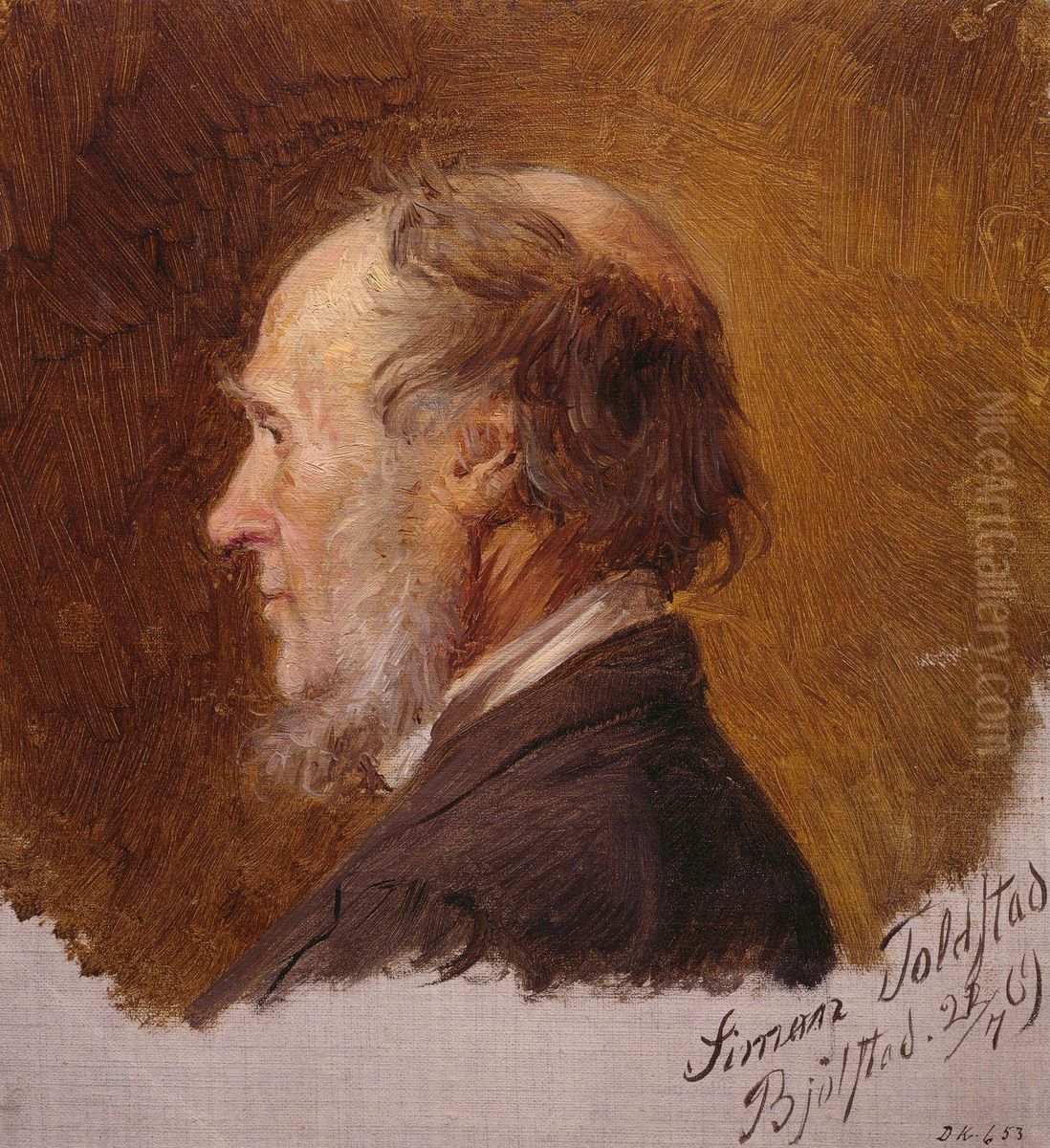 Simon Toldstad. Portrettstudie Oil Painting by Adolph Tidemand