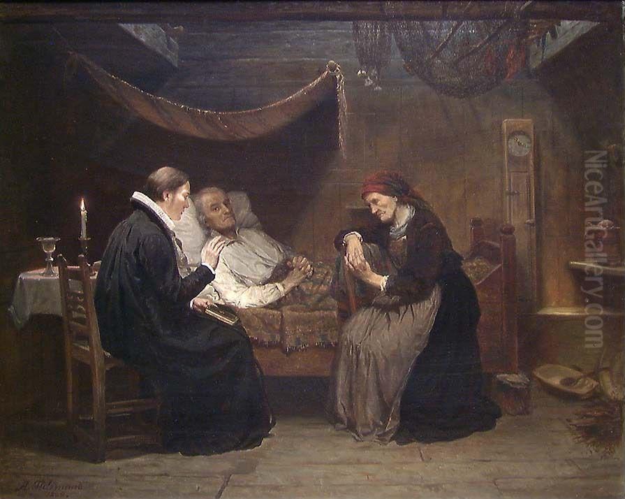 Sognebud, Hardanger Oil Painting by Adolph Tidemand