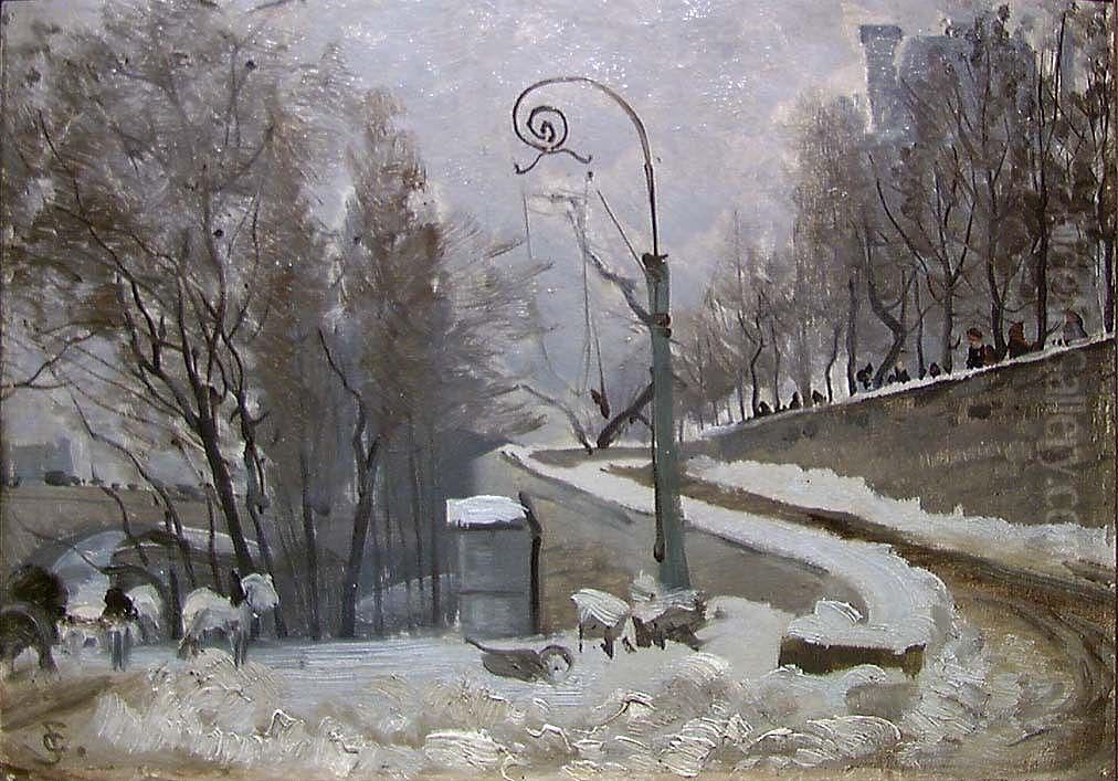 Winter in Paris Oil Painting by Christian Skredsvig
