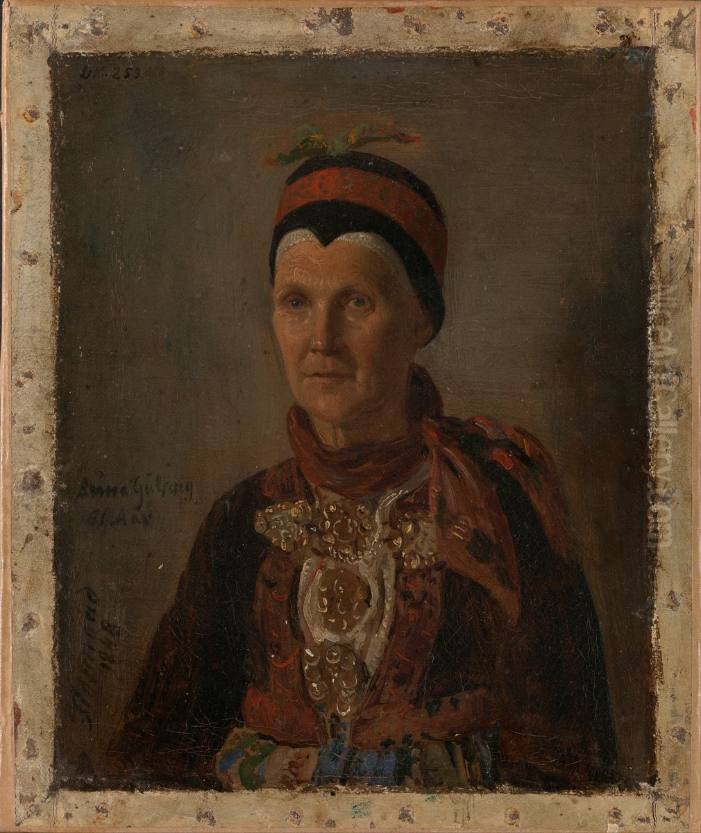Portrait of Anna Gulsvig Oil Painting by Adolph Tidemand