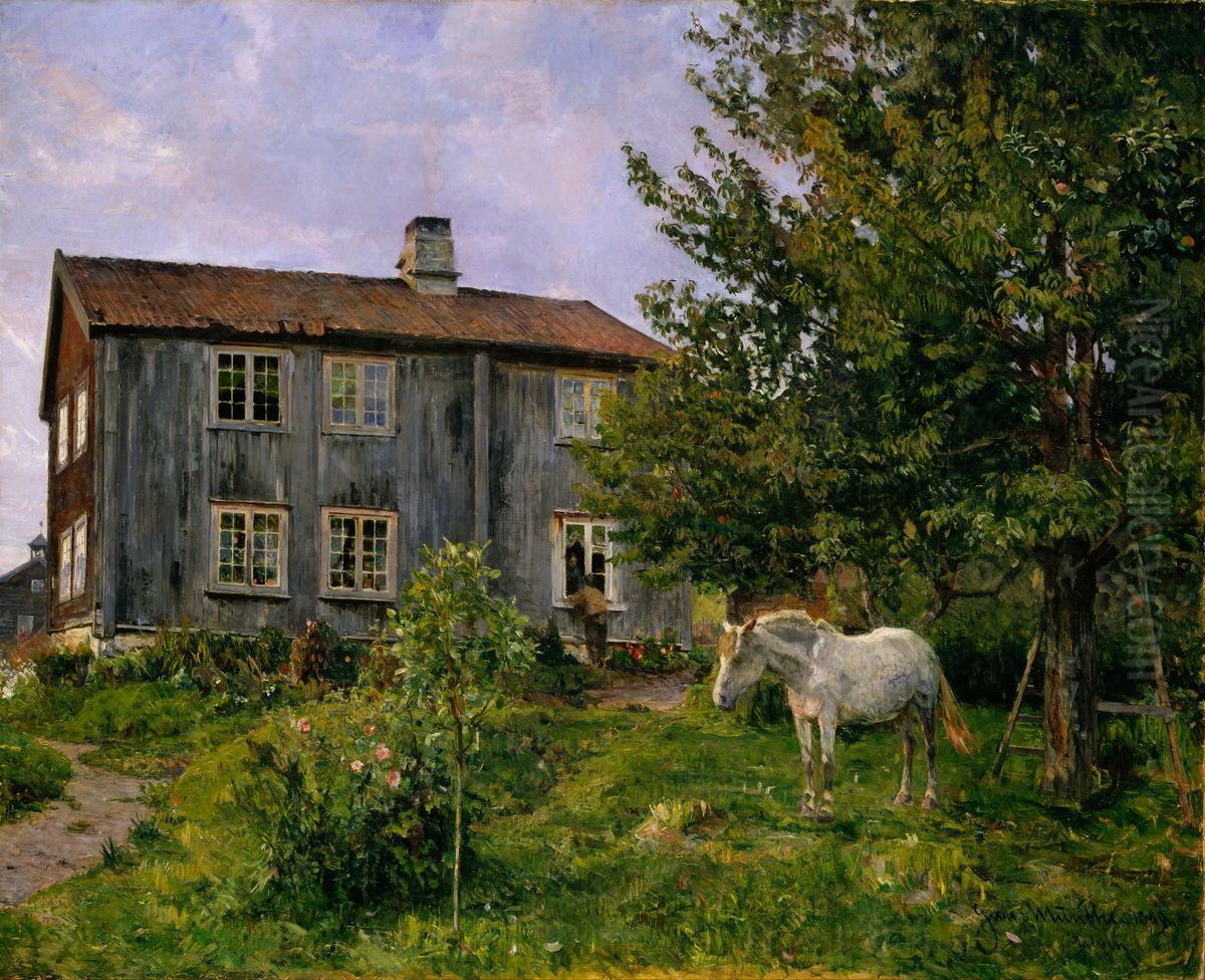 At the Farm, Ulvin Oil Painting by Gerhard Munthe