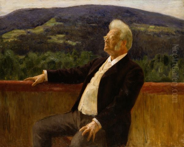 Dikteren Bjornstjerne Bjornson Oil Painting by Erik Werenskiold