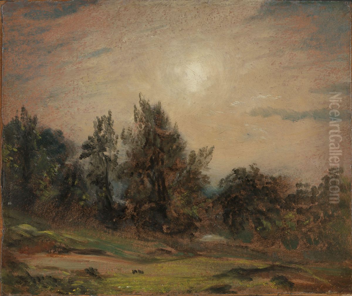 Trees on Hampstead Heath Oil Painting by John Constable