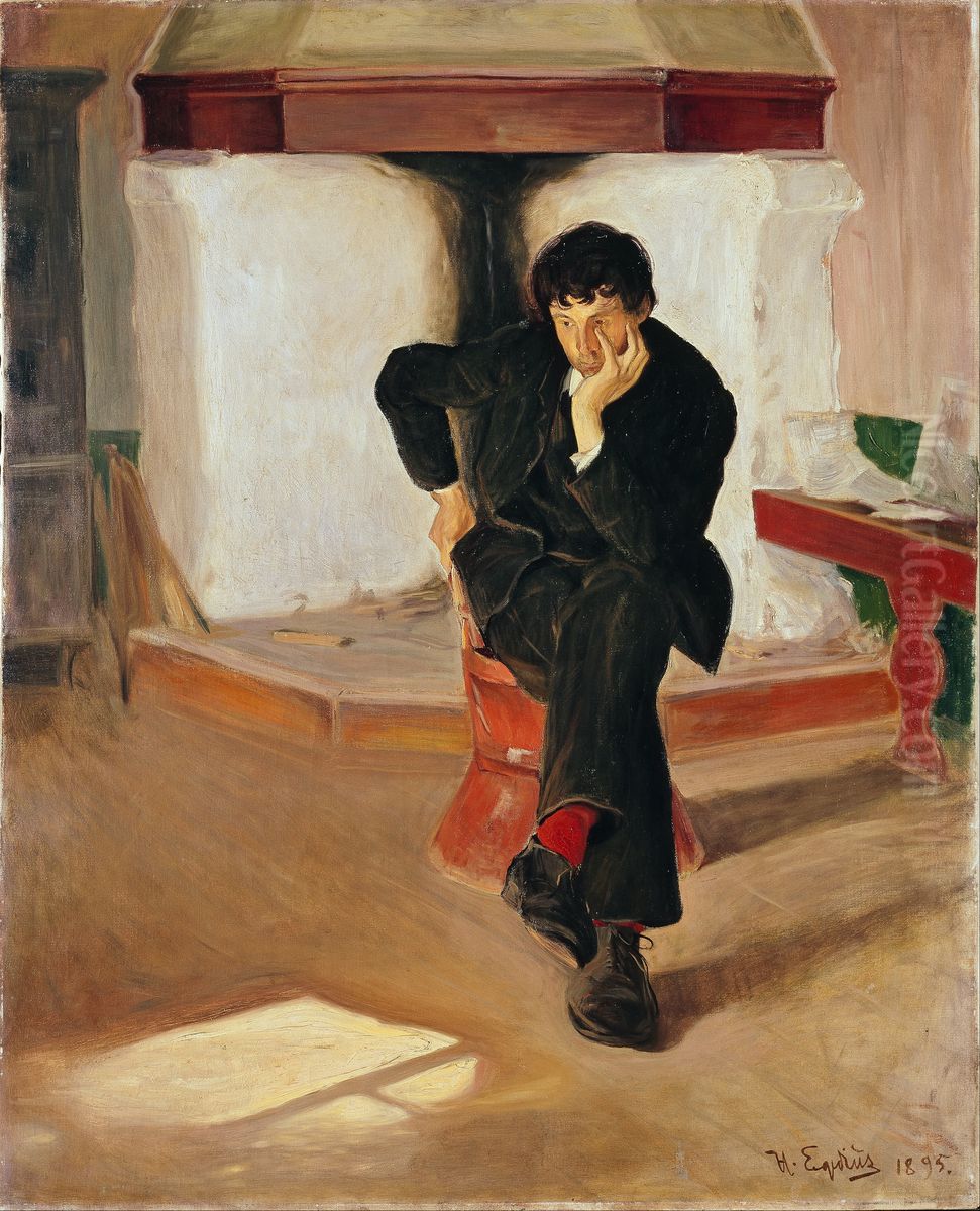 The Dreamer. The Artist Torleiv Stadskleiv Oil Painting by Halfdan Egedius