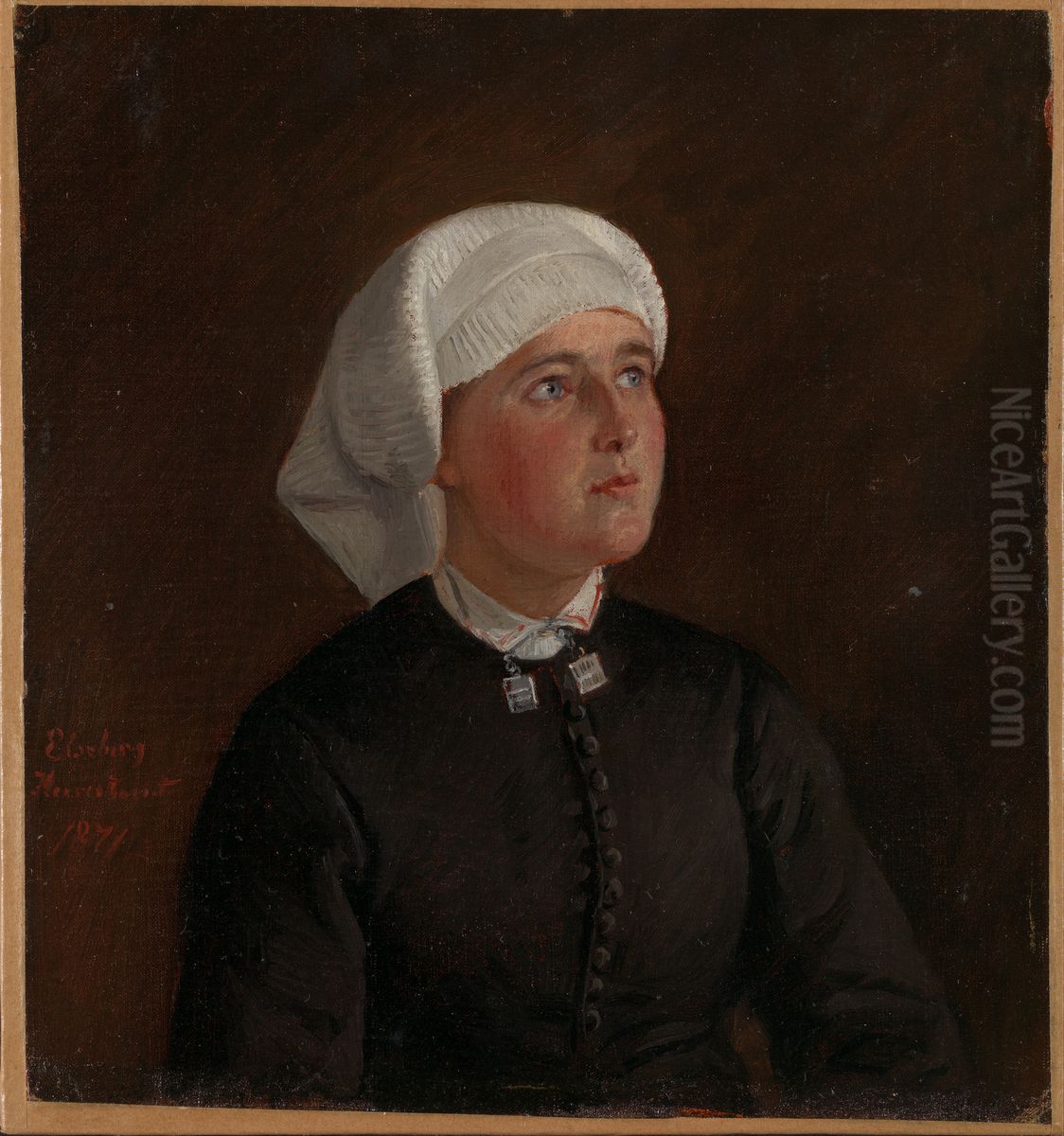 Portrait of Elseberg Herrestvedt Oil Painting by Adolph Tidemand
