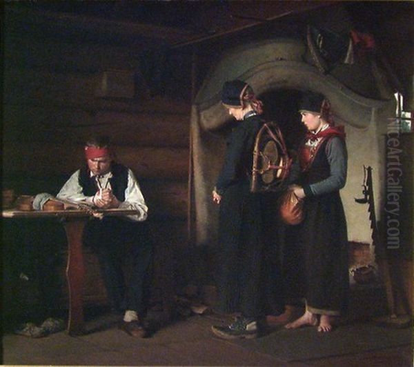 After the Fight Oil Painting by Carl Sundt-Hansen