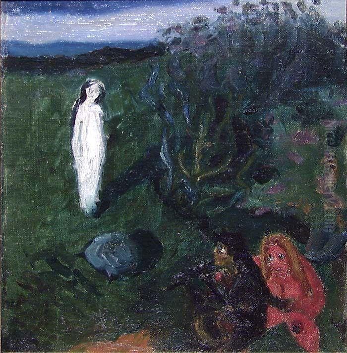 Landscape with Figures Oil Painting by Nikolai Astrup
