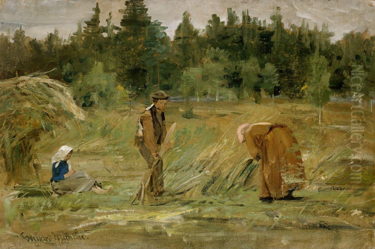 The poor Man's Field Oil Painting by Gerhard Munthe