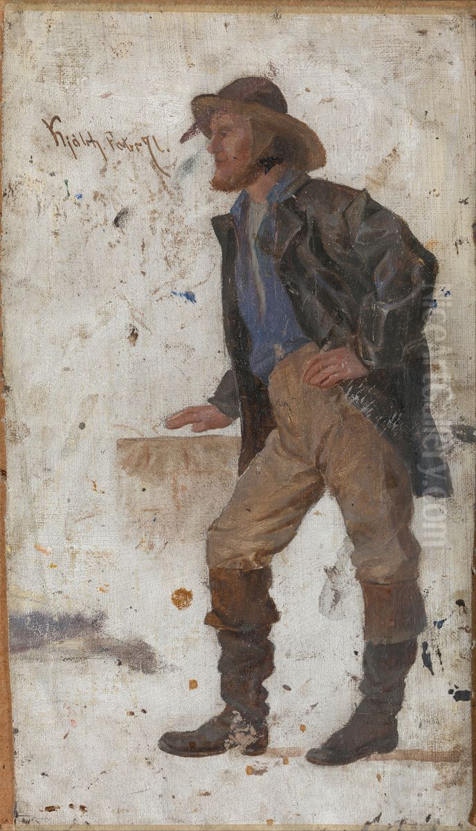 Fisherman Oil Painting by Frederik Collett