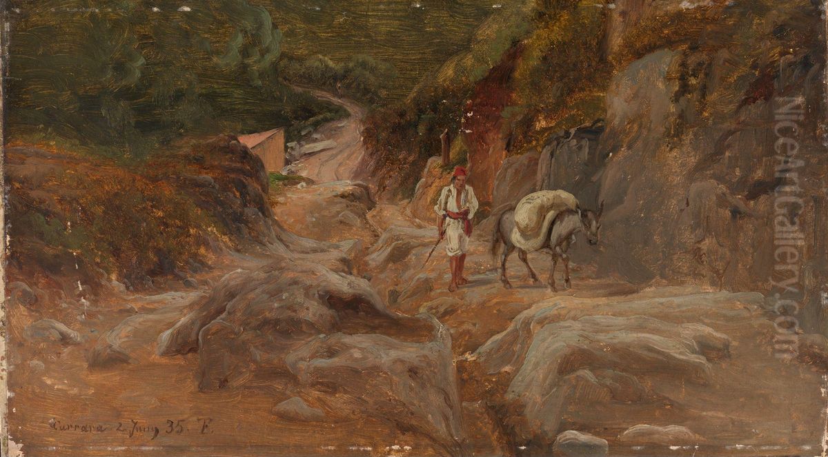Road in Carrara Oil Painting by Thomas Fearnley