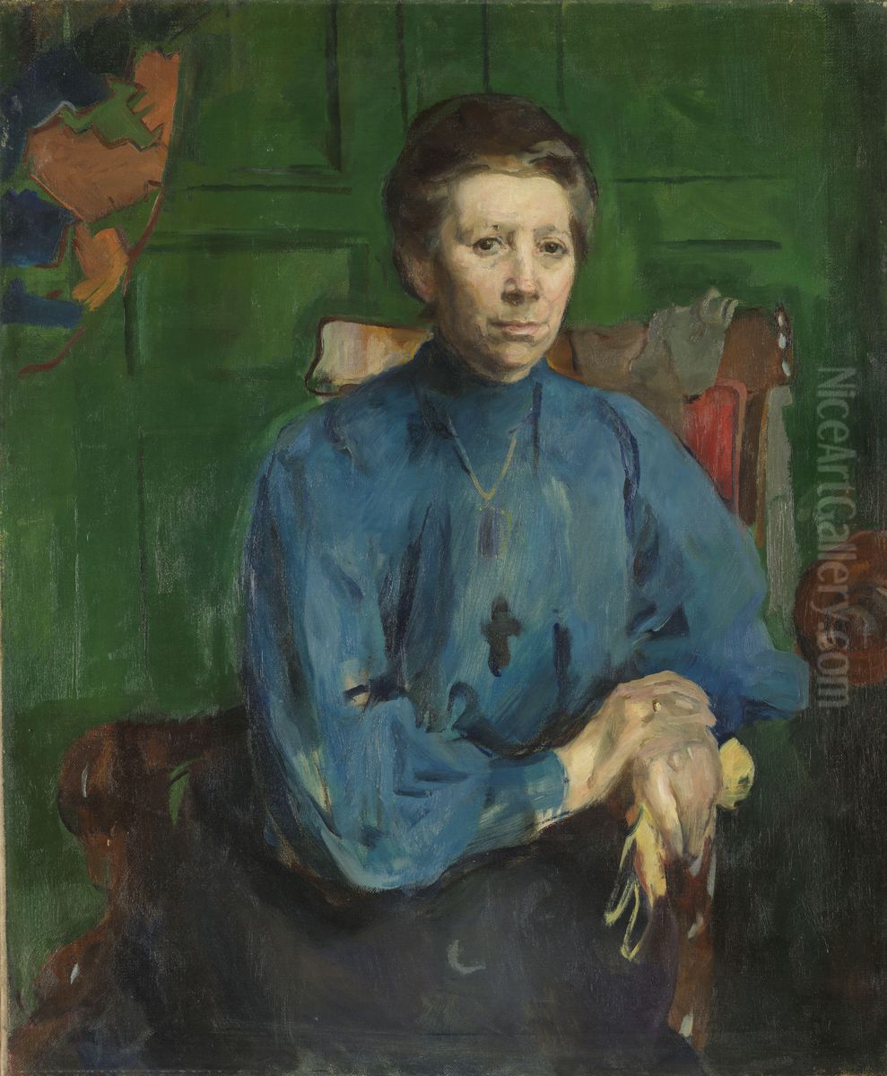 Mrs. Vedastine Aubert, b. Moe Oil Painting by Harriet Backer