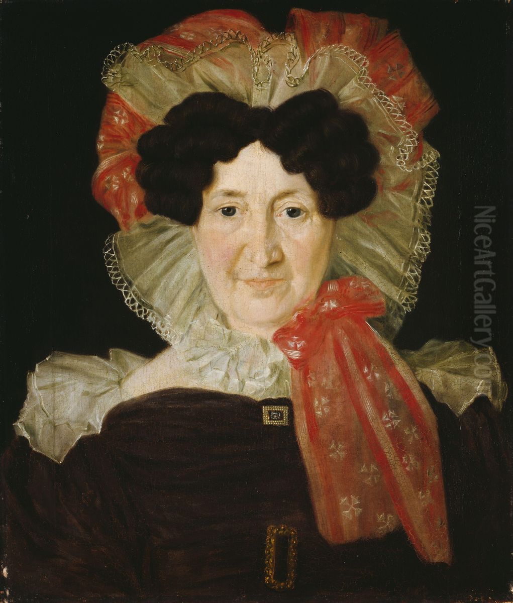 Portrait of Mrs. Ingeborg Moinichen, b. Roring Oil Painting by Mathias Stoltenberg