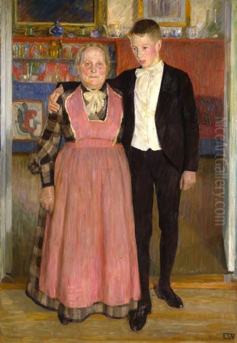 Gamle dada Oil Painting by Erik Werenskiold