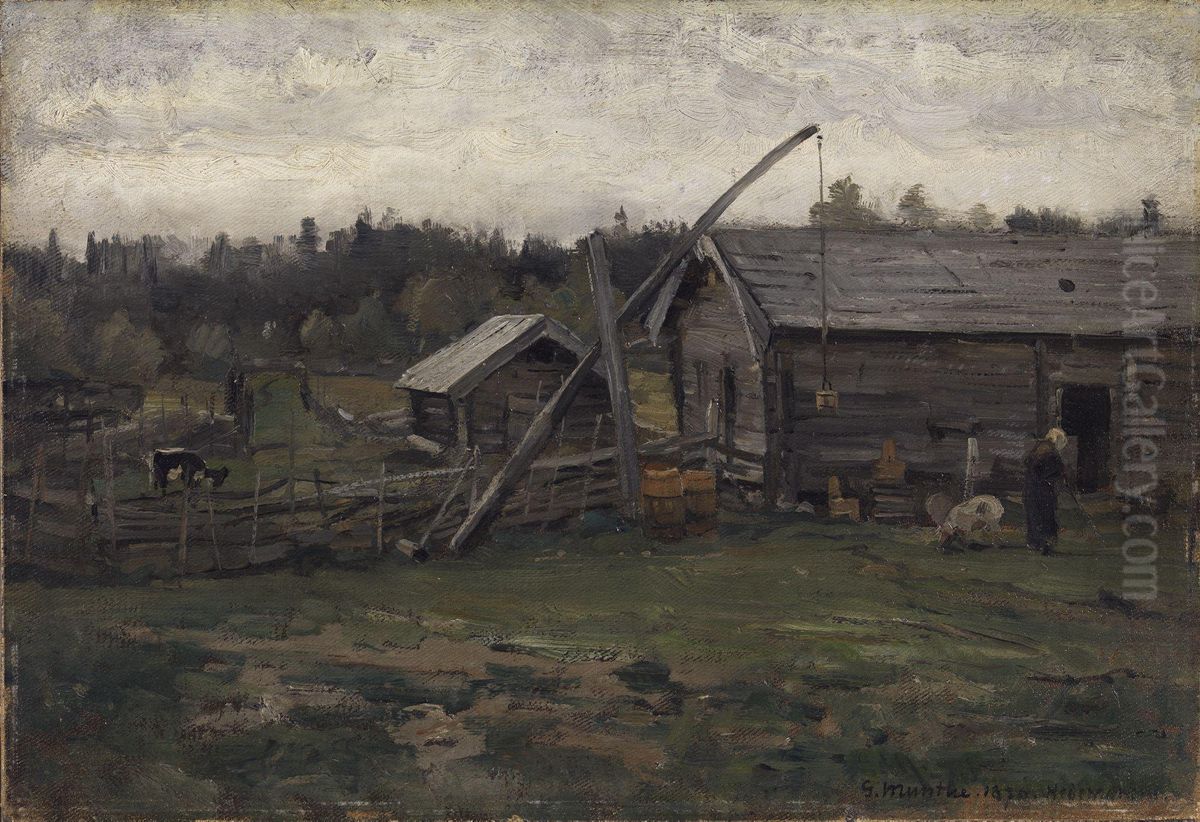 Old Barn, Hedmark Oil Painting by Gerhard Munthe